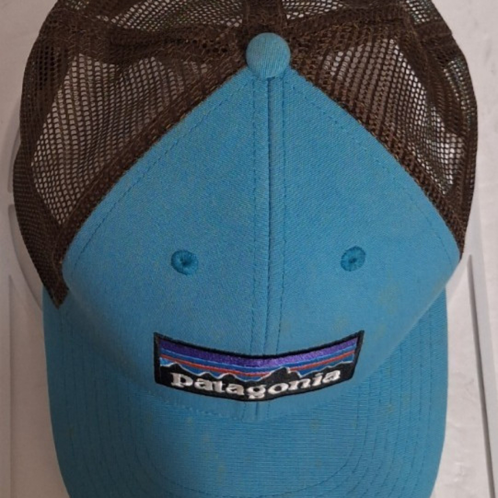 Patagonia Teal Blue SnapBack Mesh Truckers Hat with Patagonia Logo - Picture 2 of 7